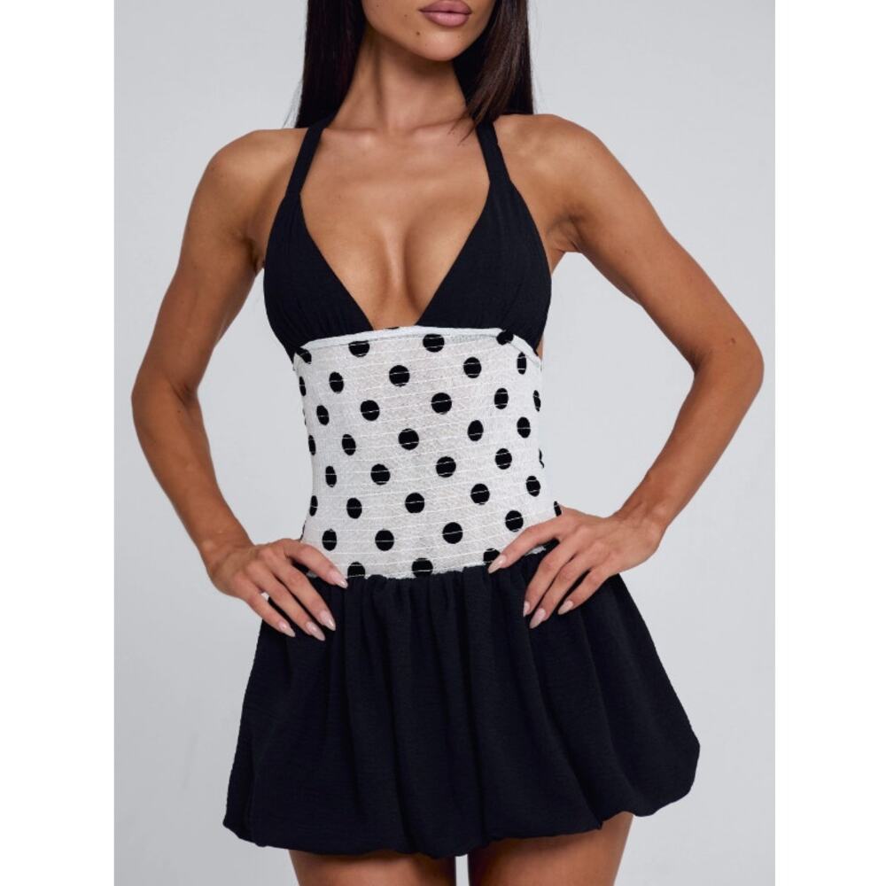 Outcast Rosleigh Mini Dress Black and White Size XS